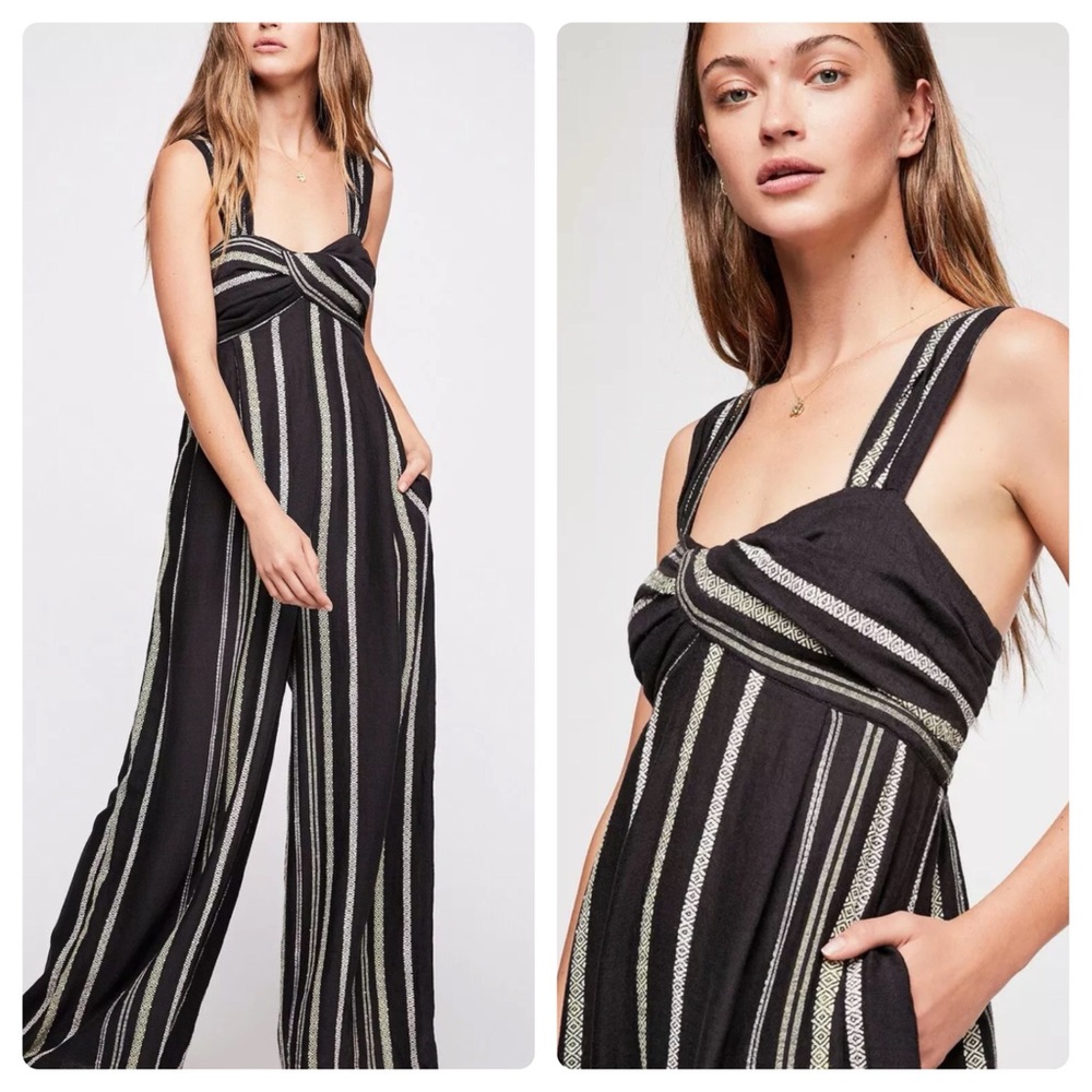 Free People • Breezin’ Through Stripe Jumpsuit